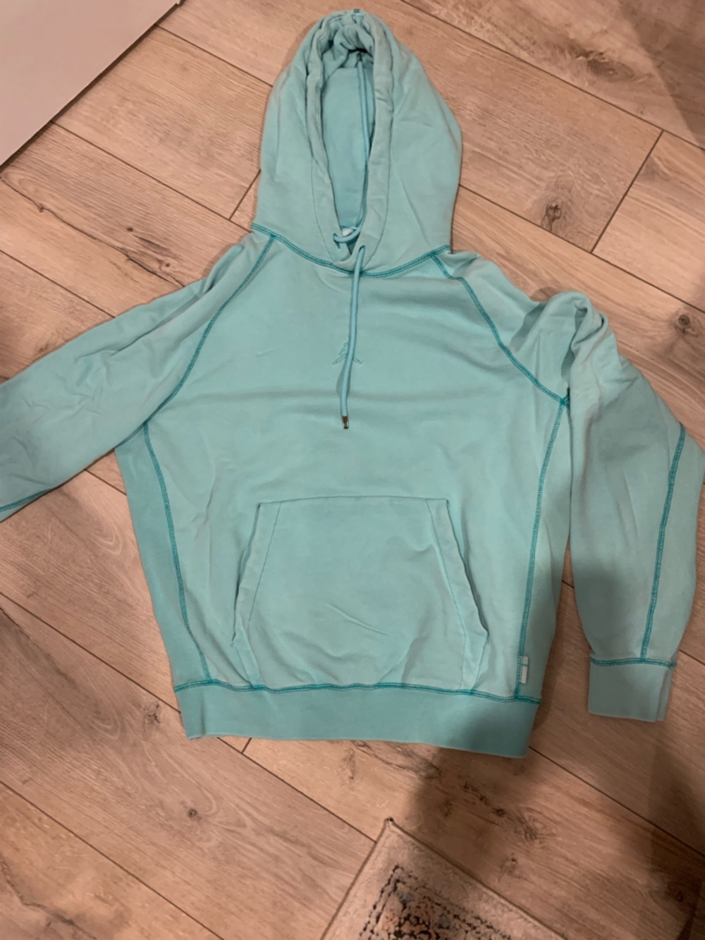 Jordan Light Aqua Hoodie with Red Jumpman Logo
